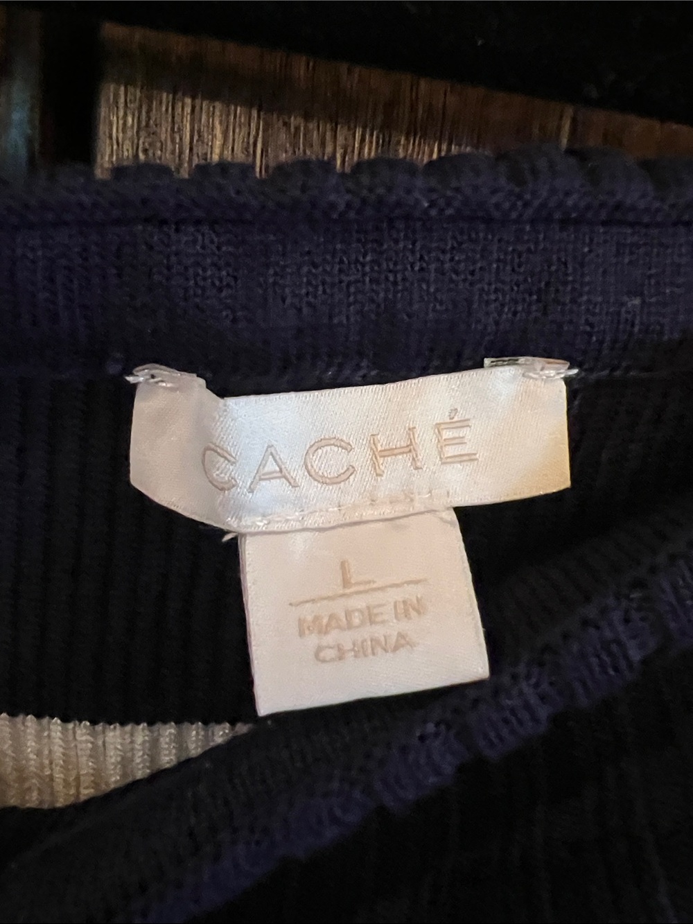 Cache Navy and White Off-Shoulder Maxi Dress - Picture 3 of 3